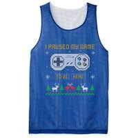 I Paused My Game To Be Here Gaming Ugly Christmas Gift Mesh Reversible Basketball Jersey Tank