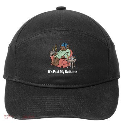 It's Past My Bedtime Sleepy Bear Time Reading Men & Women 7-Panel Snapback Hat