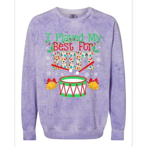 I Played My Best For Him Lil Drummer Boy Christmas Ugly Colorblast Crewneck Sweatshirt