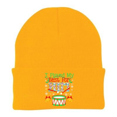 I Played My Best For Him Lil Drummer Boy Christmas Ugly Knit Cap Winter Beanie