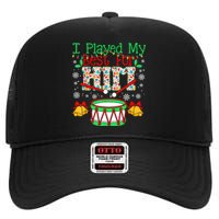 I Played My Best For Him Lil Drummer Boy Christmas Ugly High Crown Mesh Back Trucker Hat