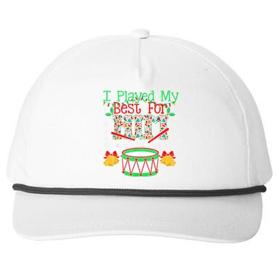 I Played My Best For Him Lil Drummer Boy Christmas Ugly Snapback Five-Panel Rope Hat