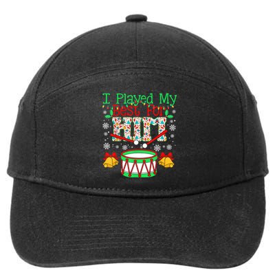 I Played My Best For Him Lil Drummer Boy Christmas Ugly 7-Panel Snapback Hat