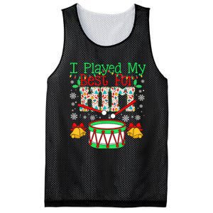 I Played My Best For Him Lil Drummer Boy Christmas Ugly Mesh Reversible Basketball Jersey Tank