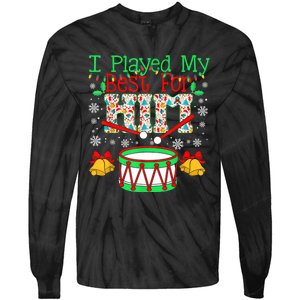 I Played My Best For Him Lil Drummer Boy Christmas Ugly Tie-Dye Long Sleeve Shirt