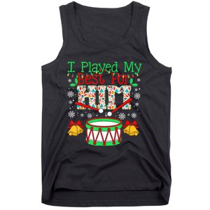 I Played My Best For Him Lil Drummer Boy Christmas Ugly Tank Top