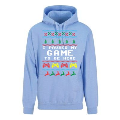 I Paused My Game To Be Here Ugly Christmas Gamer Xmas Gift Cool Gift Unisex Surf Hoodie