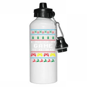 I Paused My Game To Be Here Ugly Christmas Gamer Xmas Gift Cool Gift Aluminum Water Bottle 