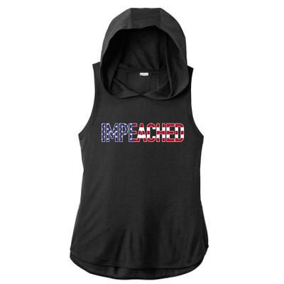 Impeached Patriotic Merica Flag Against Donald Trump Usa Funny Gift Ladies PosiCharge Tri-Blend Wicking Draft Hoodie Tank