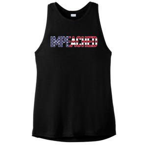 Impeached Patriotic Merica Flag Against Donald Trump Usa Funny Gift Ladies PosiCharge Tri-Blend Wicking Tank