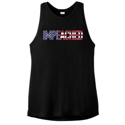 Impeached Patriotic Merica Flag Against Donald Trump Usa Funny Gift Ladies PosiCharge Tri-Blend Wicking Tank