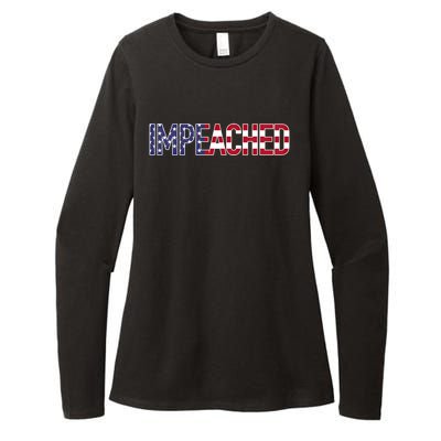 Impeached Patriotic Merica Flag Against Donald Trump Usa Funny Gift Womens CVC Long Sleeve Shirt