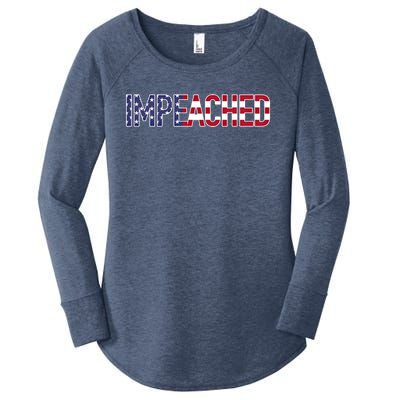 Impeached Patriotic Merica Flag Against Donald Trump Usa Funny Gift Women's Perfect Tri Tunic Long Sleeve Shirt