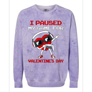 I Paused My Game For Valentines Day Heart Colorblast Crewneck Sweatshirt