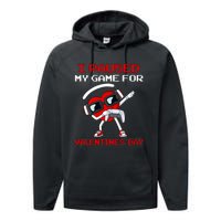 I Paused My Game For Valentines Day Heart Performance Fleece Hoodie