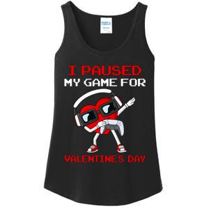 I Paused My Game For Valentines Day Heart Ladies Essential Tank