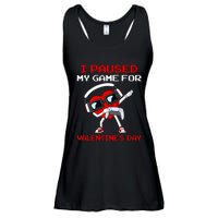 I Paused My Game For Valentines Day Heart Ladies Essential Flowy Tank