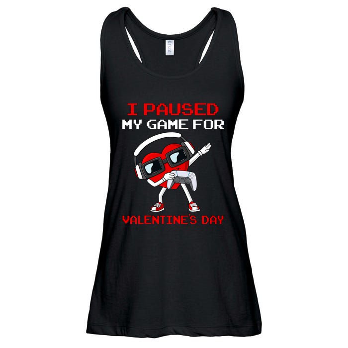 I Paused My Game For Valentines Day Heart Ladies Essential Flowy Tank