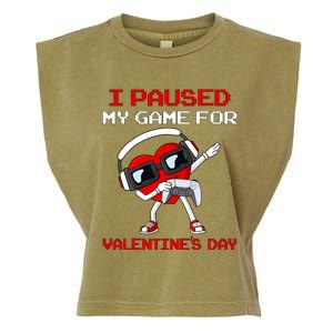 I Paused My Game For Valentines Day Heart Garment-Dyed Women's Muscle Tee