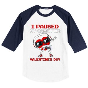 I Paused My Game For Valentines Day Heart Baseball Sleeve Shirt