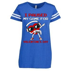 I Paused My Game For Valentines Day Heart Enza Ladies Jersey Football T-Shirt