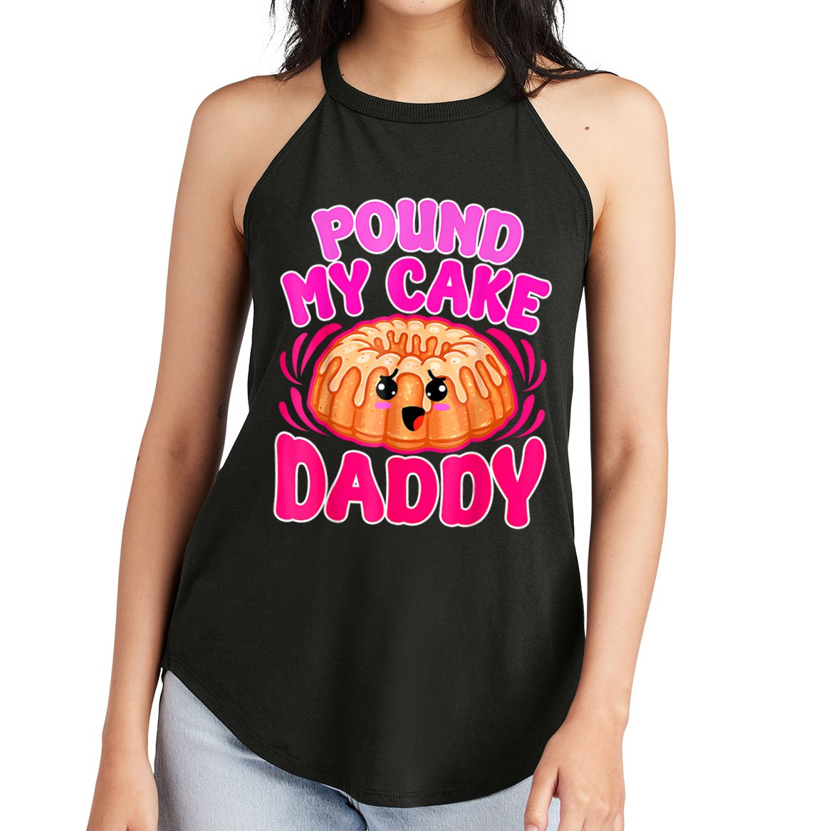 Inappropriate Pound My Cake Daddy Embarrassing Women's Perfect Tri Rocker Tank