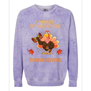 I Paused My Game For Thanksgiving Gamer Turkey Colorblast Crewneck Sweatshirt