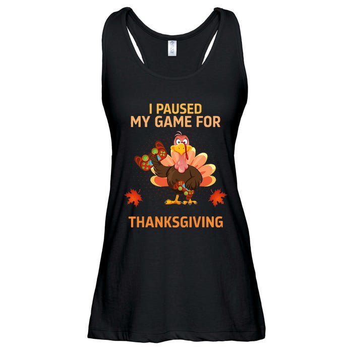 I Paused My Game For Thanksgiving Gamer Turkey Ladies Essential Flowy Tank