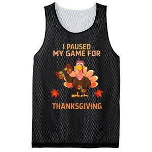 I Paused My Game For Thanksgiving Gamer Turkey Mesh Reversible Basketball Jersey Tank