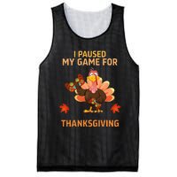 I Paused My Game For Thanksgiving Gamer Turkey Mesh Reversible Basketball Jersey Tank