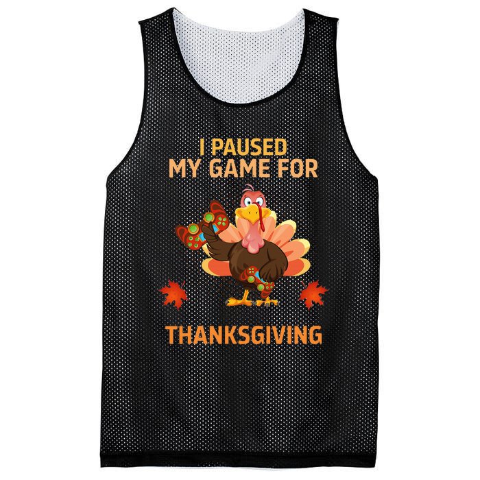 I Paused My Game For Thanksgiving Gamer Turkey Mesh Reversible Basketball Jersey Tank