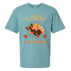 I Paused My Game For Thanksgiving Gamer Turkey Sueded Cloud Jersey T-Shirt