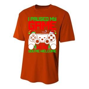 I Paused My Game To Be Here Video Gamer Gaming Christmas Funny Gift Performance Sprint T-Shirt