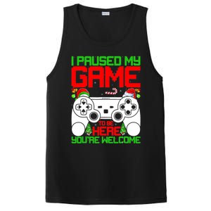 I Paused My Game To Be Here Video Gamer Gaming Christmas Funny Gift PosiCharge Competitor Tank