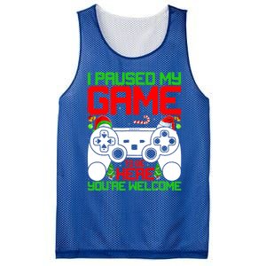 I Paused My Game To Be Here Video Gamer Gaming Christmas Funny Gift Mesh Reversible Basketball Jersey Tank