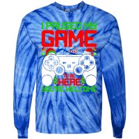 I Paused My Game To Be Here Video Gamer Gaming Christmas Funny Gift Tie-Dye Long Sleeve Shirt