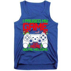 I Paused My Game To Be Here Video Gamer Gaming Christmas Funny Gift Tank Top