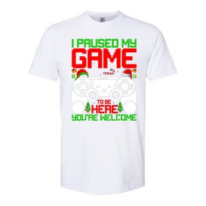 I Paused My Game To Be Here Video Gamer Gaming Christmas Funny Gift Softstyle CVC T-Shirt