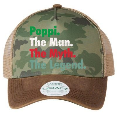 Italian Poppi Man Myth Legend Father Dad Uncle Legacy Tie Dye Trucker Hat