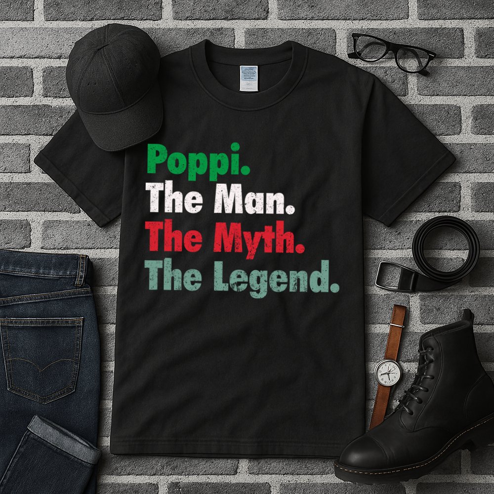 Italian Poppi Man Myth Legend Father Dad Uncle Tall T-Shirt