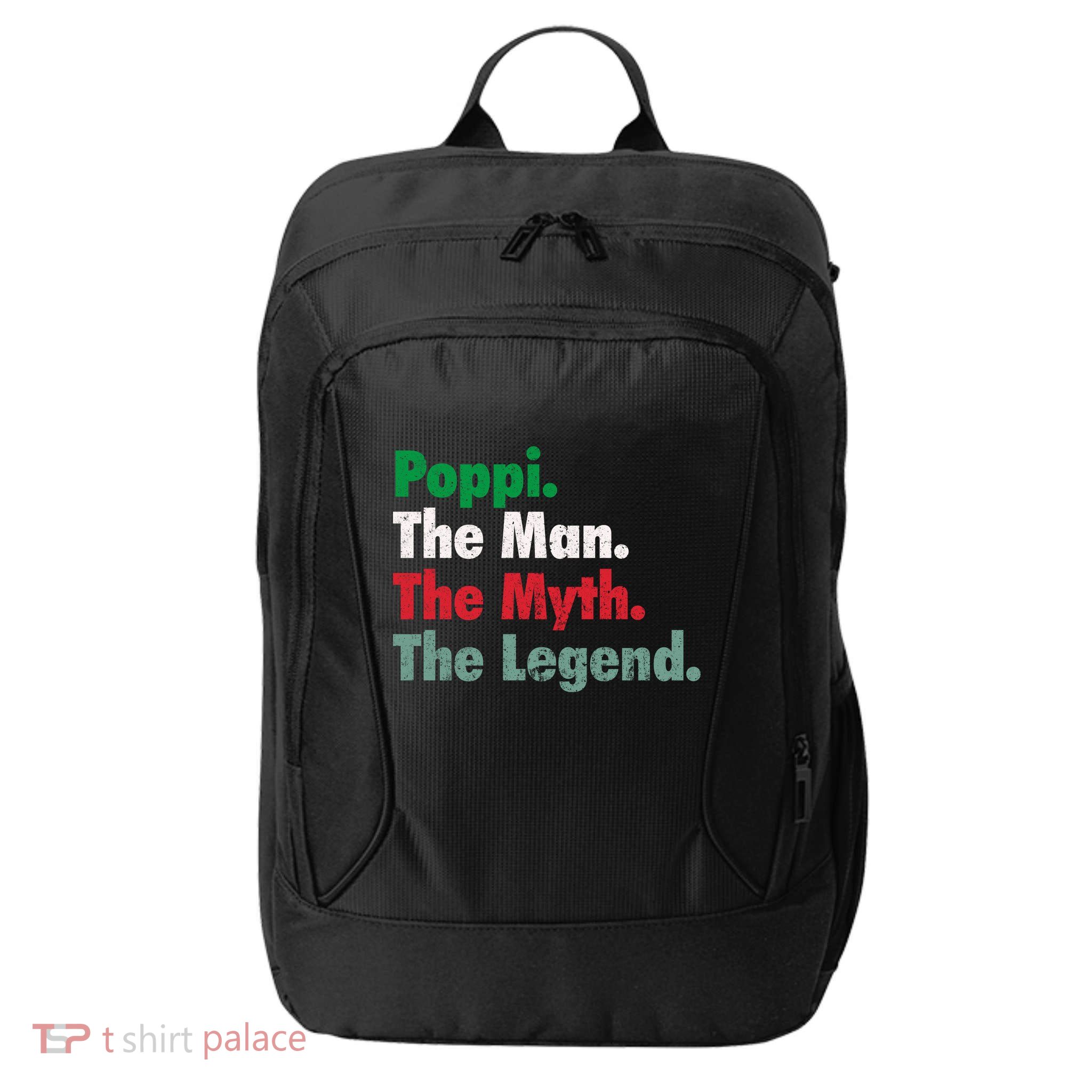Italian Poppi Man Myth Legend Father Dad Uncle City Backpack
