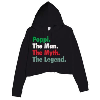 Italian Poppi Man Myth Legend Father Dad Uncle Crop Fleece Hoodie