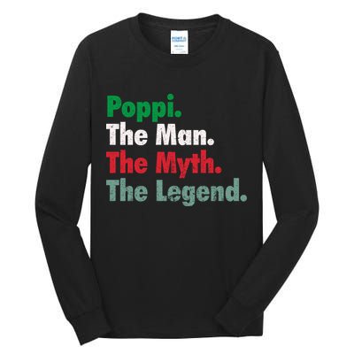 Italian Poppi Man Myth Legend Father Dad Uncle Tall Long Sleeve T-Shirt