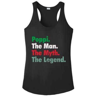 Italian Poppi Man Myth Legend Father Dad Uncle Ladies PosiCharge Competitor Racerback Tank