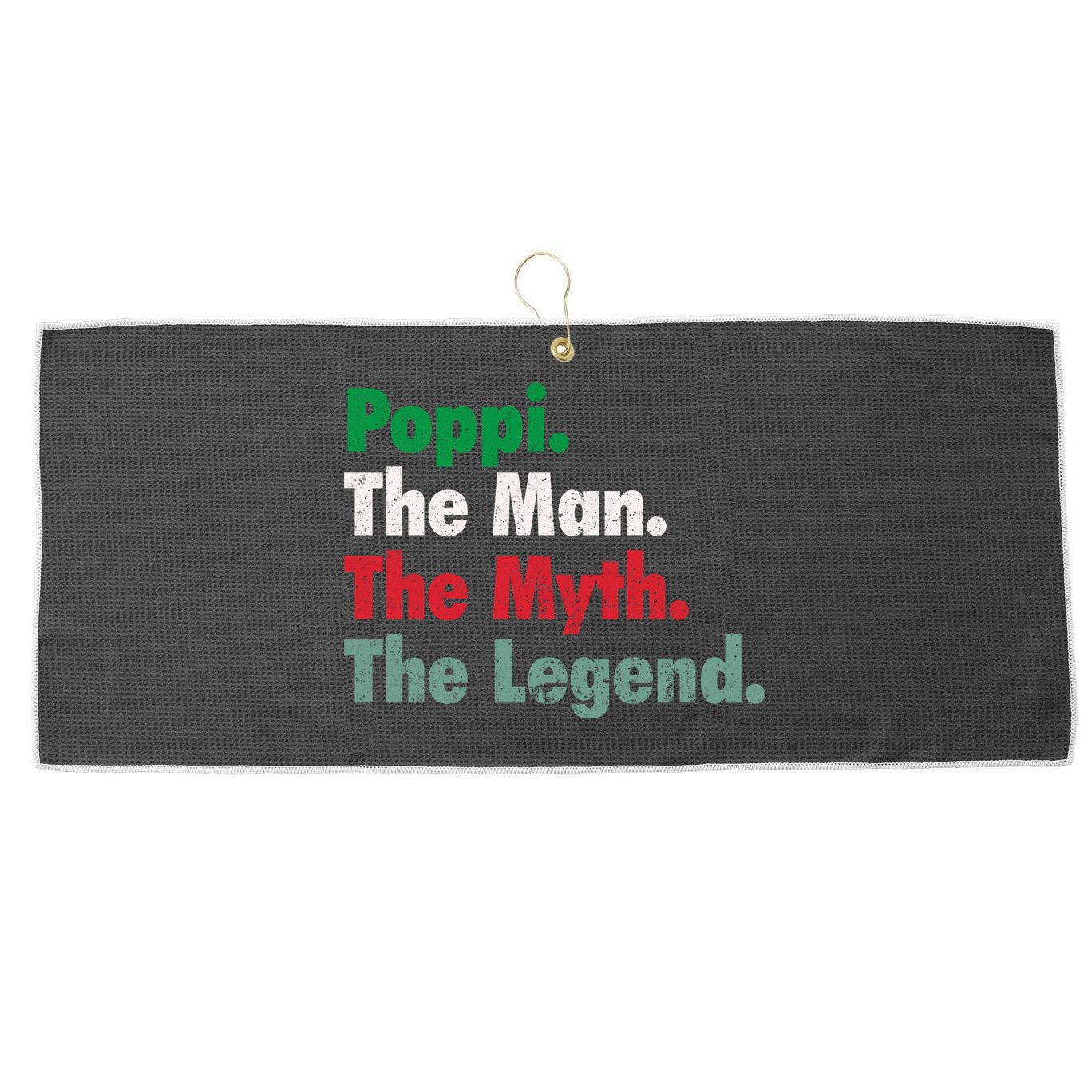 Italian Poppi Man Myth Legend Father Dad Uncle Large Microfiber Waffle Golf Towel