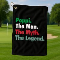 Italian Poppi Man Myth Legend Father Dad Uncle Golf Towel
