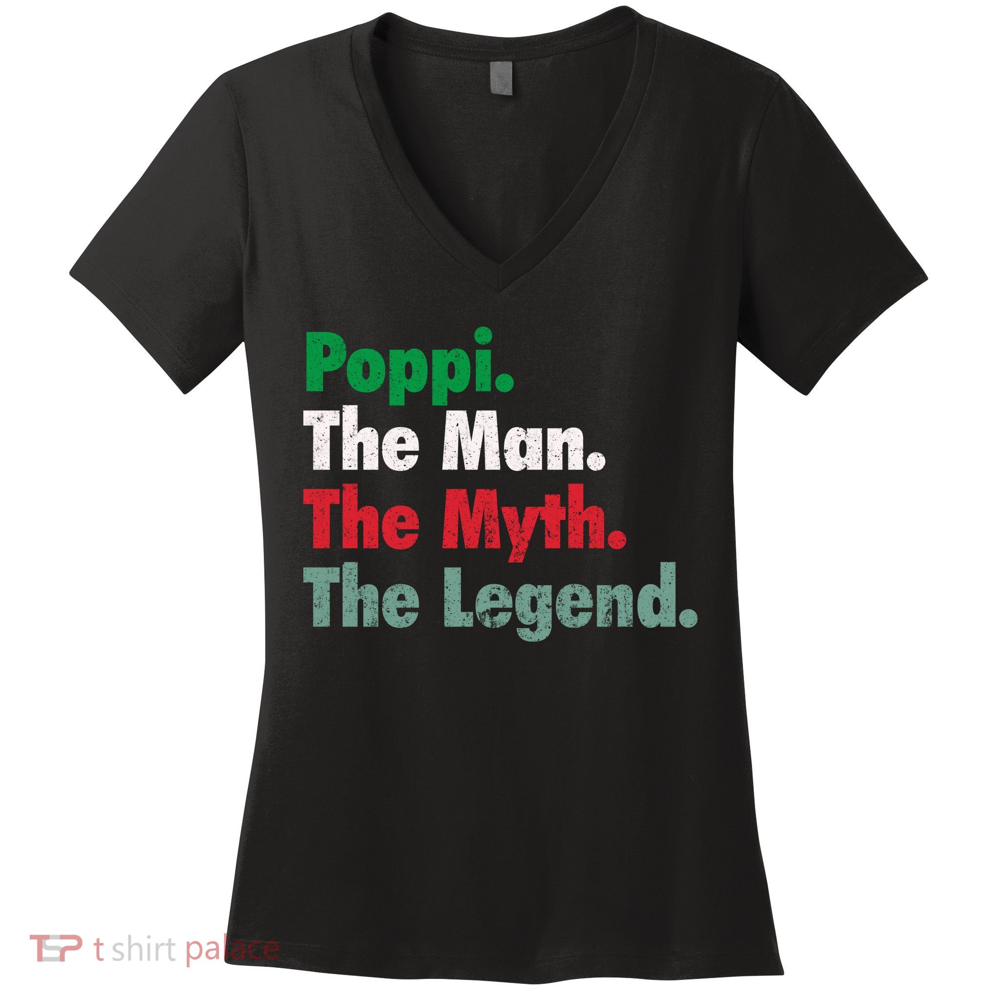 Italian Poppi Man Myth Legend Father Dad Uncle Women's V-Neck T-Shirt