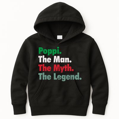 Italian Poppi Man Myth Legend Father Dad Uncle Kids Hoodie