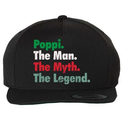 Italian Poppi Man Myth Legend Father Dad Uncle Wool Snapback Cap