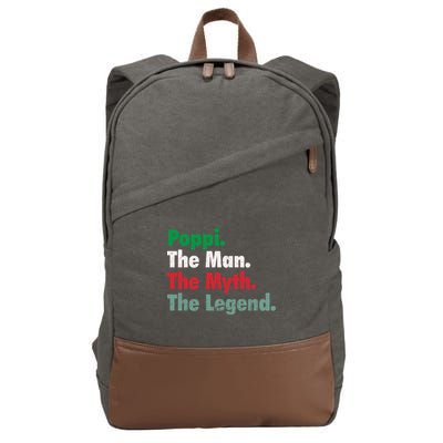 Italian Poppi Man Myth Legend Father Dad Uncle Cotton Canvas Backpack